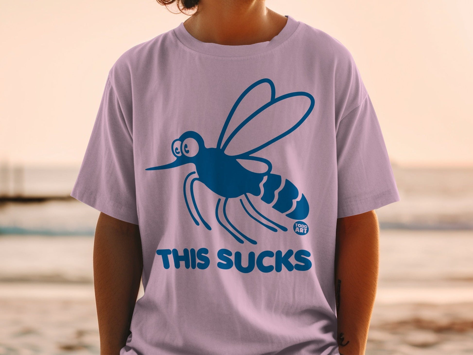 Funny Mosquito Graphic Tee with 'This Sucks' Prints