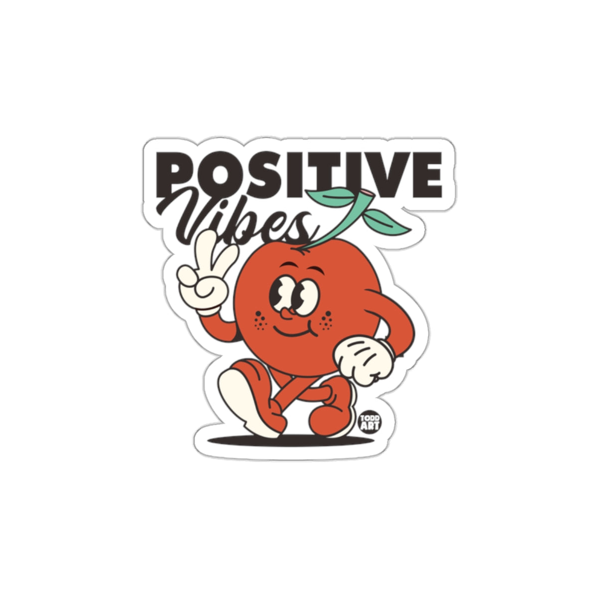 Positive Vibes Cute Tomato Character Sticker