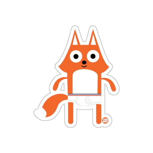 Cute Fox Character in Underwear Sticker Design