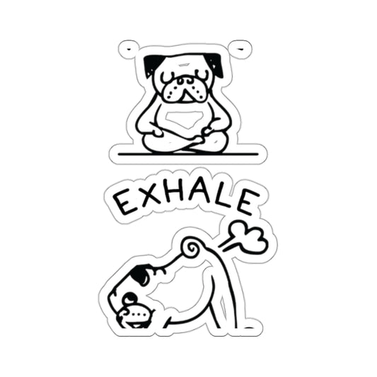 Exhale Meditating Pug Sticker Unique Dog Art