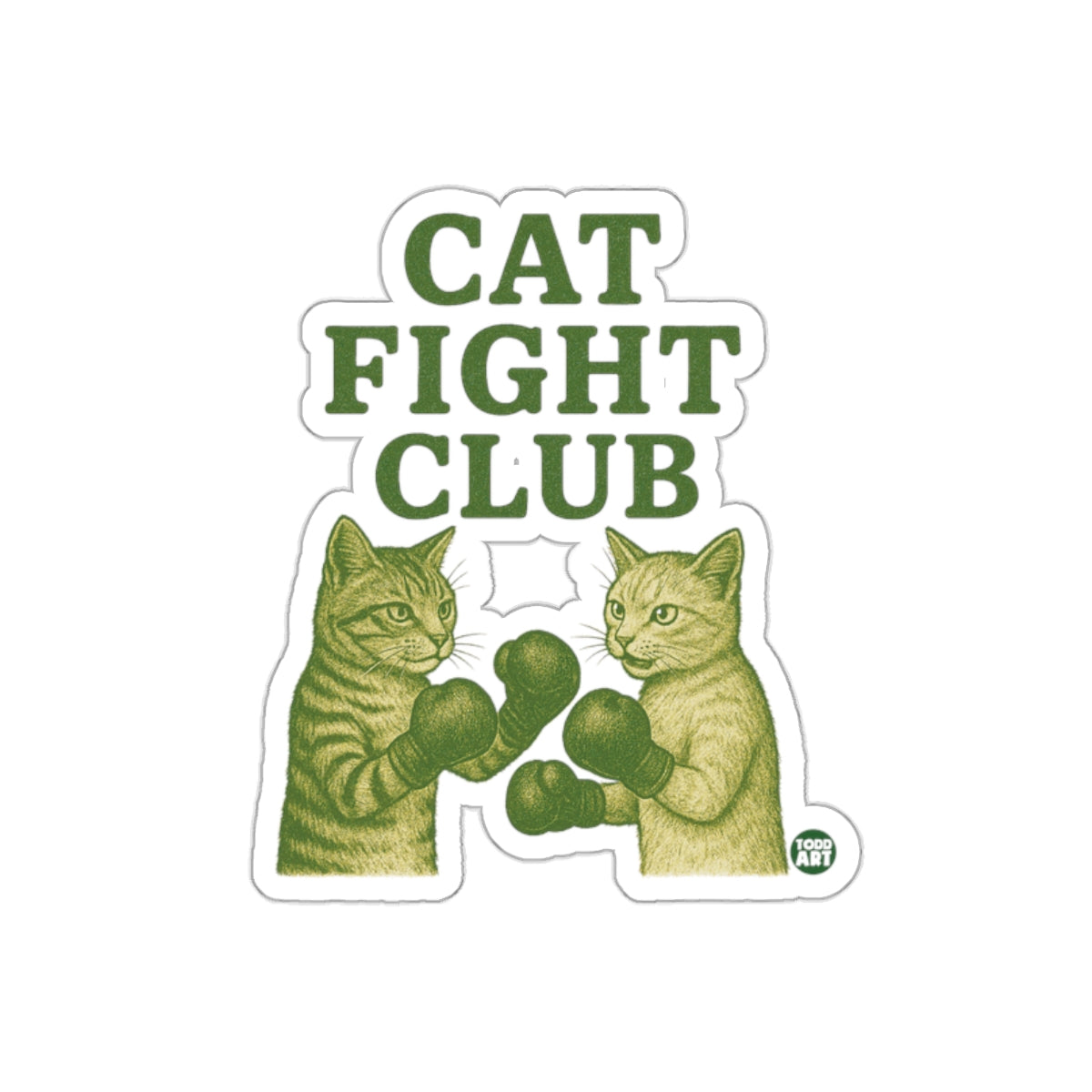 Cat Fight Club Graphic Two Boxing Feline Friends sticker
