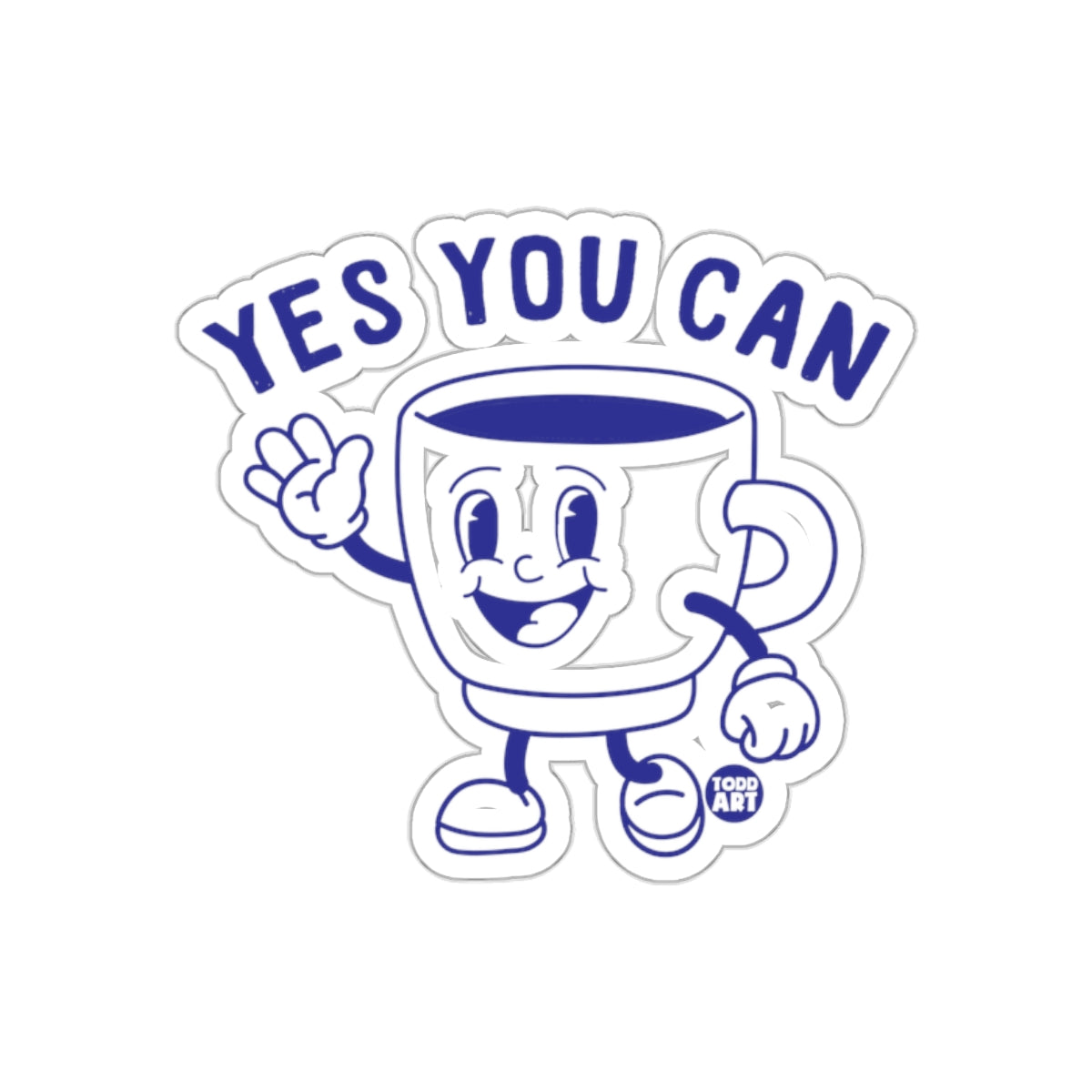 Motivational Yes You Can Coffee Mug Sticker