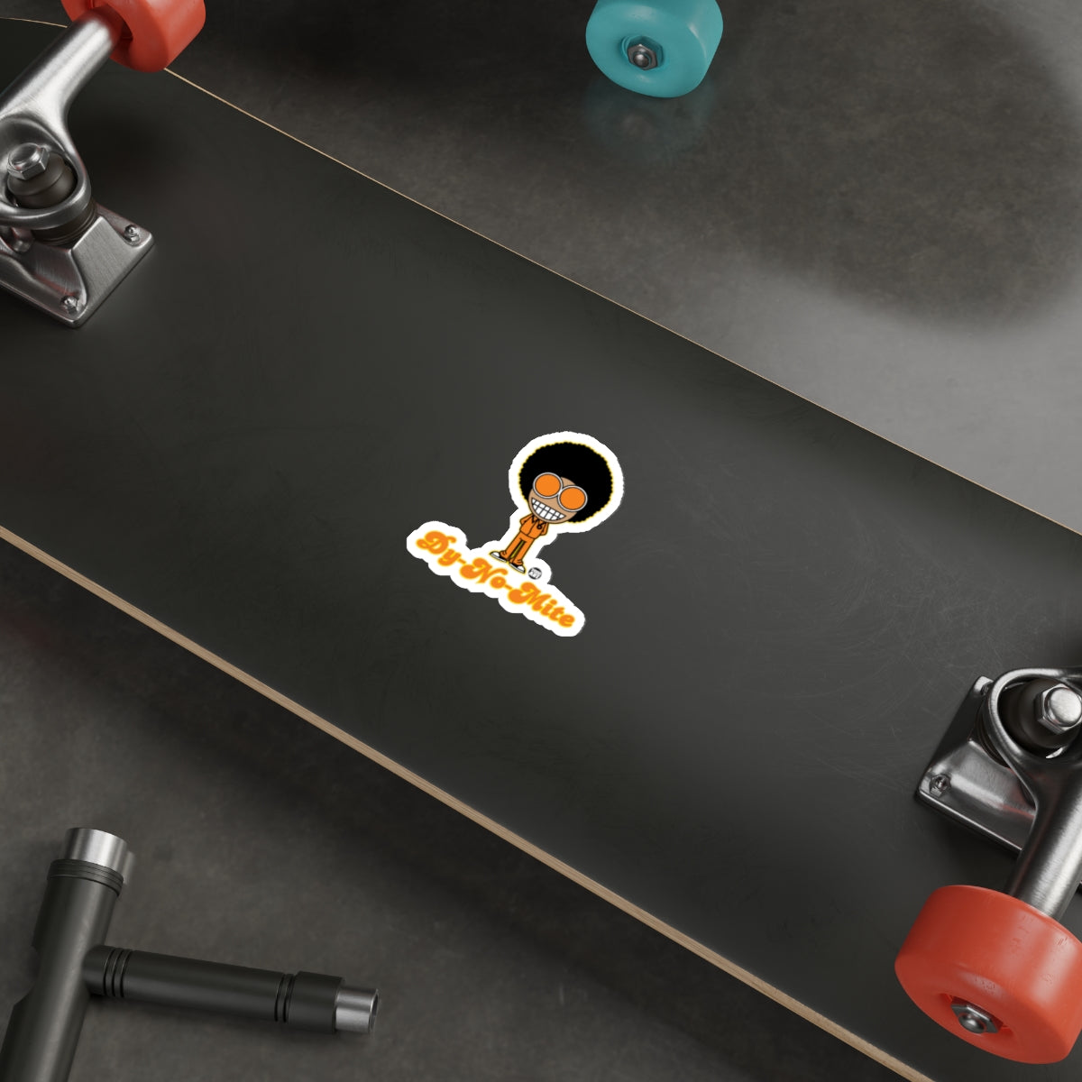 Retro Style Skeleton Character Sticker Skateboard Decor