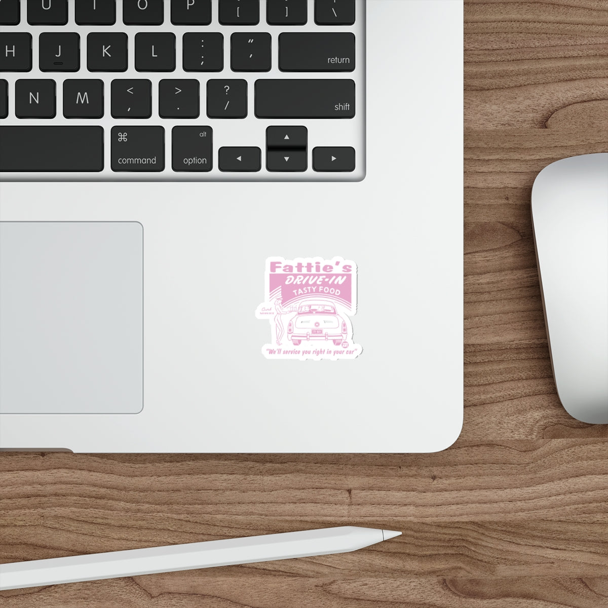 Fatties Drive In Tasty Food Retro Design sticker