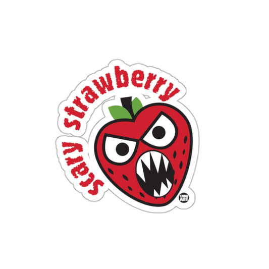 Scary Strawberry with Angry Expression Sticker