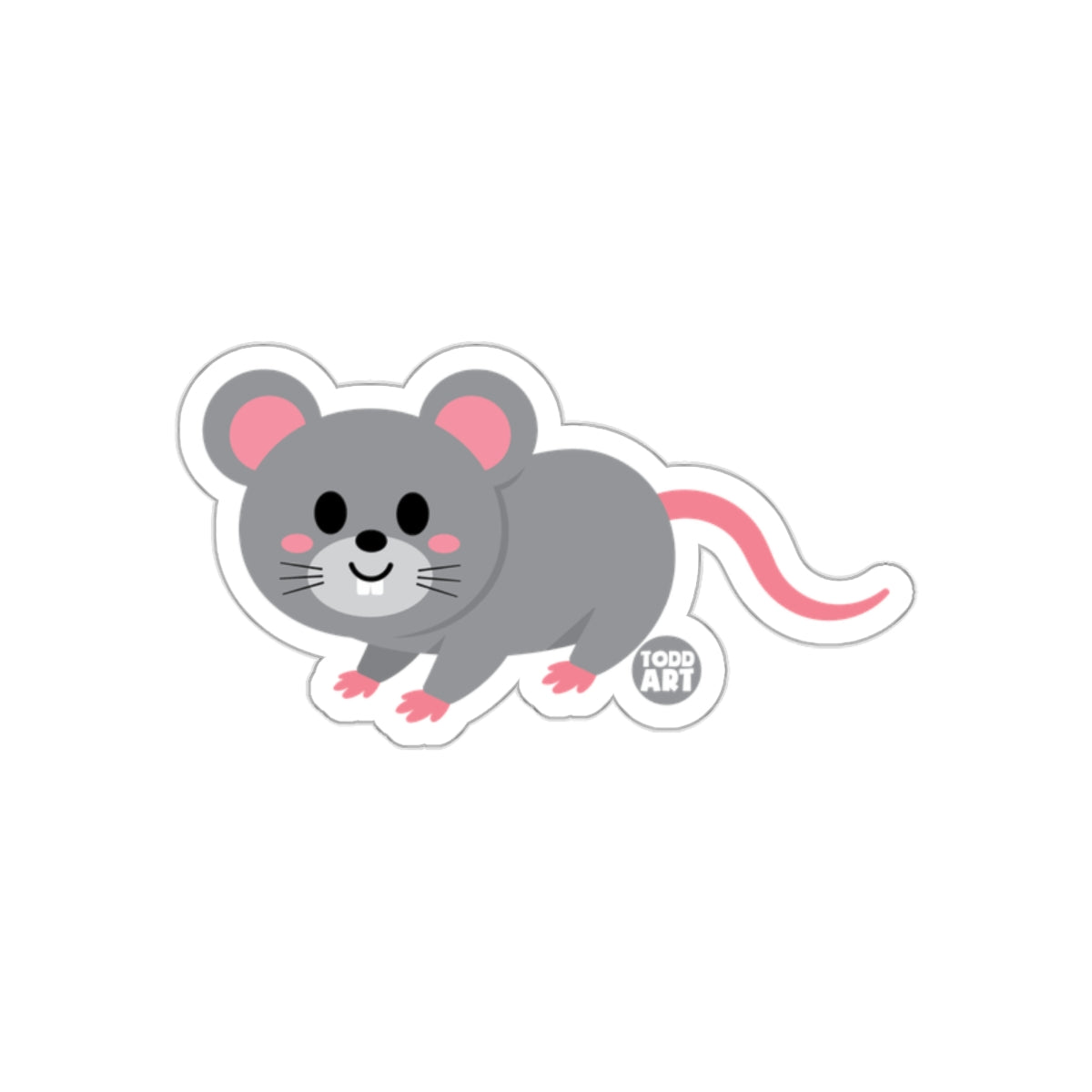 Cute Mouse Cartoon Design Todd Art Sticker for Kids