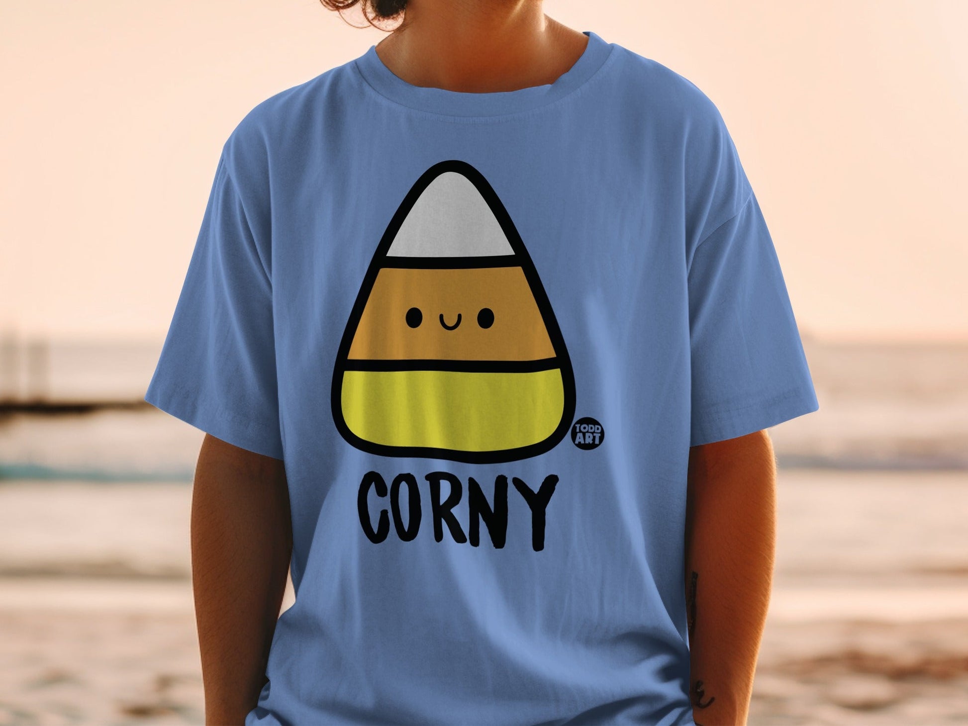 Funny Corny Candy Corn Face Halloween T-Shirt