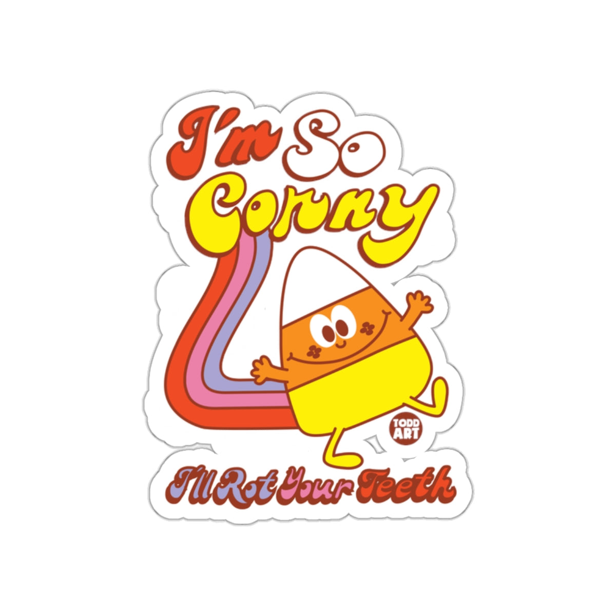 I'm So Corny Sticker Funny Candy Character Design
