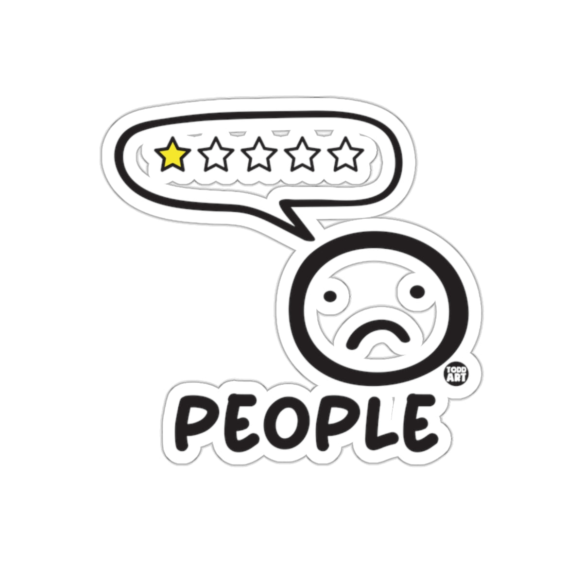 1 Star Rating People Cartoon Sticker for Laptops or Cars