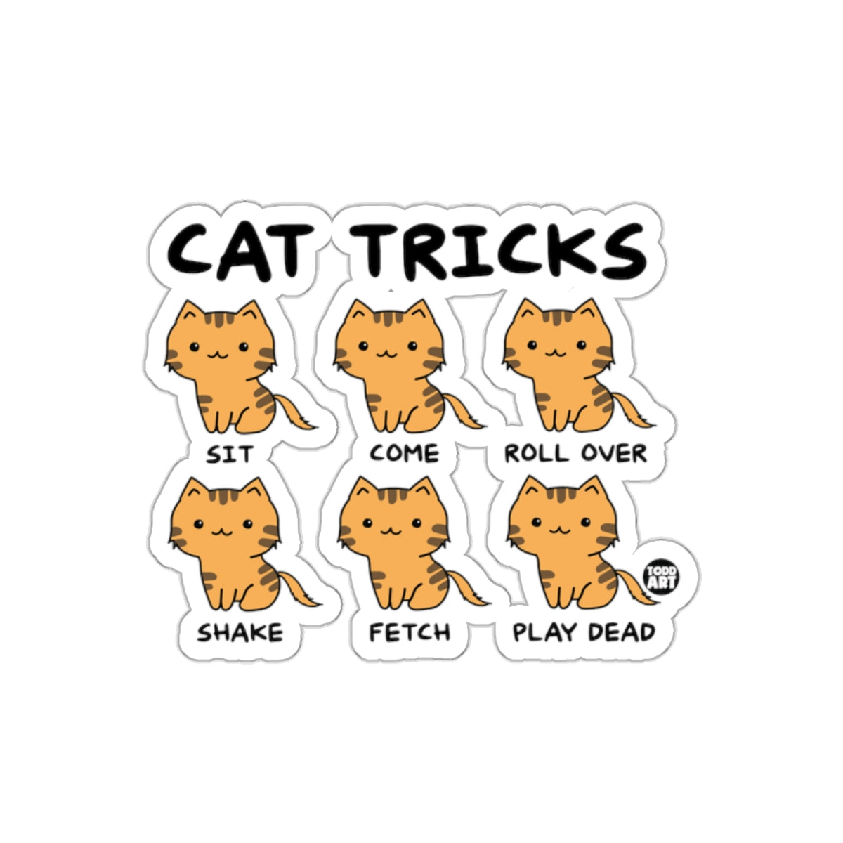 Cute Cat Tricks Funny Cat Kitten Animal Lover Stickers
