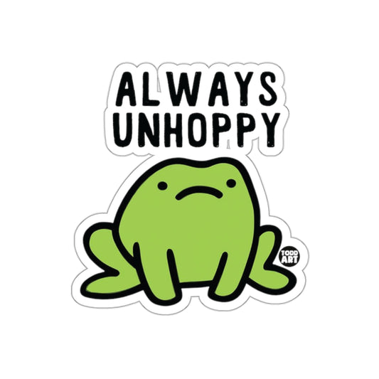 Always Unhoppy Frog Sticker Fun Humorous Design