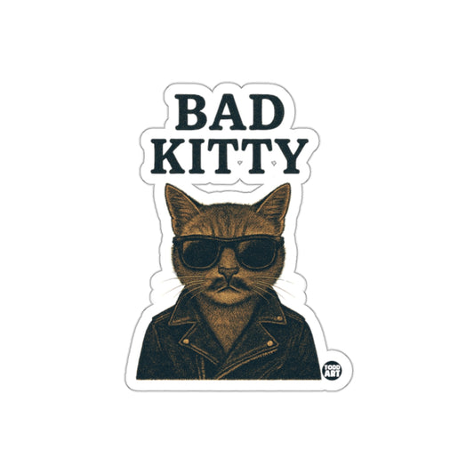 BAD KITTY Cool Cat Wearing Sunglasses Graphic Stickers