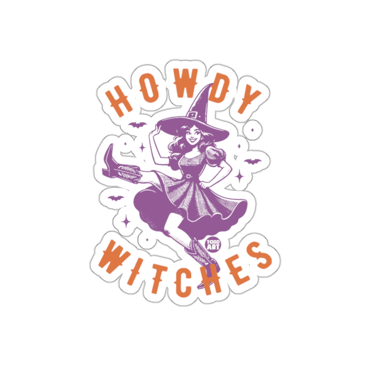 Howdy Witches Halloween Sticker for Spooky Fun