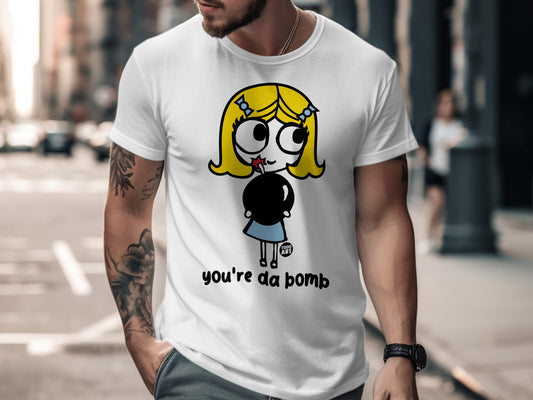 You're da Bomb Graphic Tee with Cartoon Character