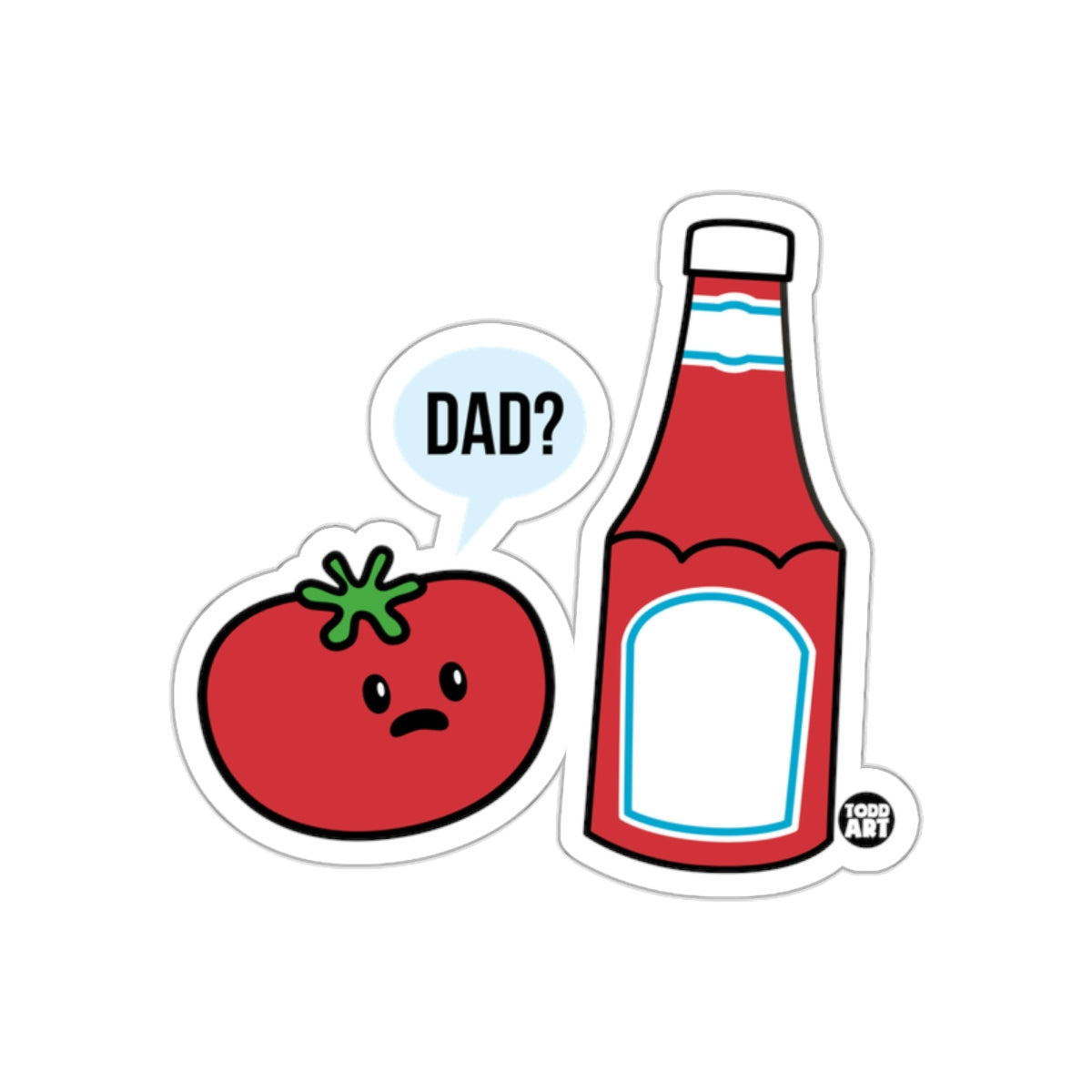Tomato and Ketchup Funny Sticker Design for Laptops