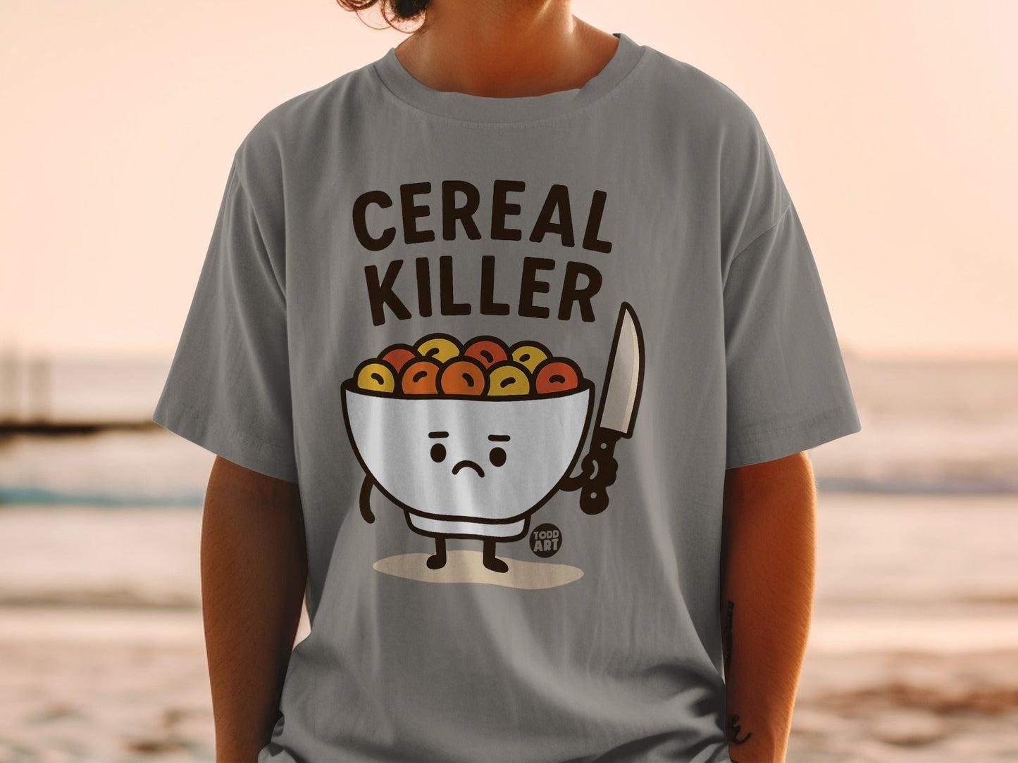 Funny Cereal Killer Graphic Print T-Shirt Product