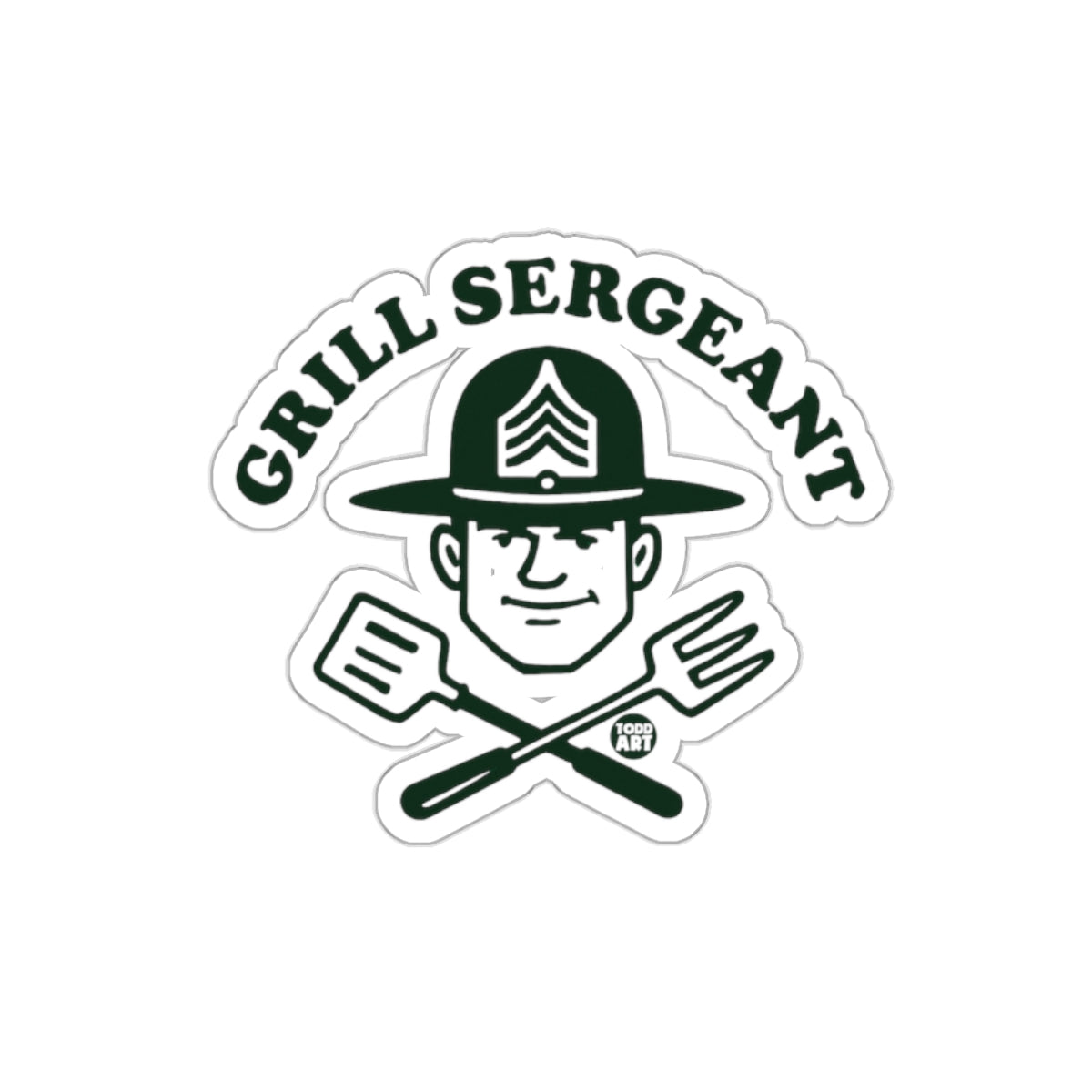 Grill Sergeant BBQ Spatula and Fork Sticker Art