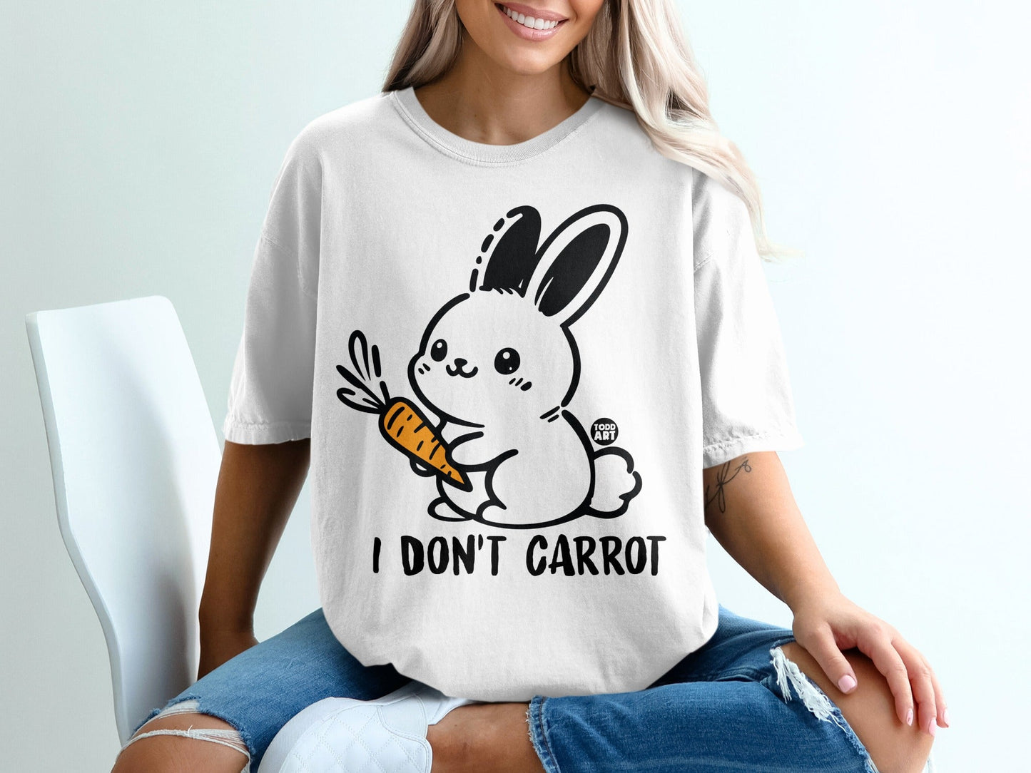 I Don't Carrot Cute Bunny Graphic T-Shirt