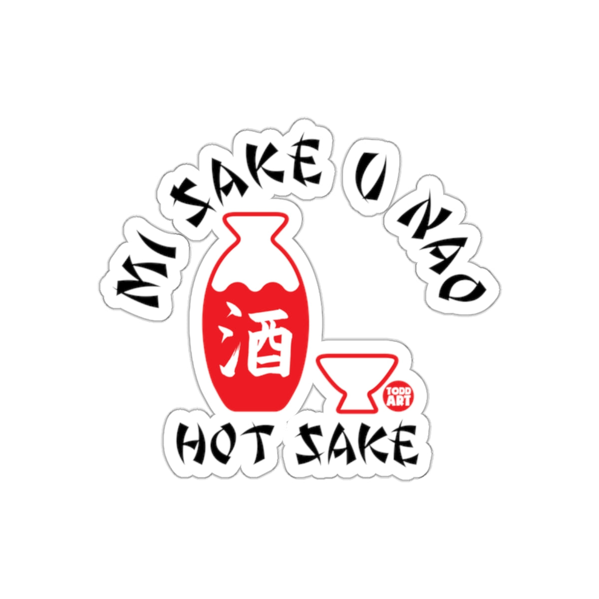 Mi Sake U Nao Hot Sake Sticker with Red Design