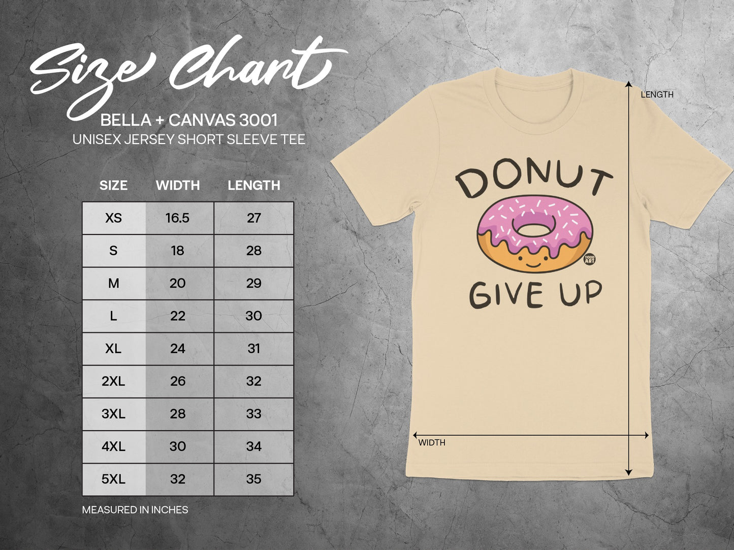 Donut Give Up Printed T-Shirt Unisex Fashion product