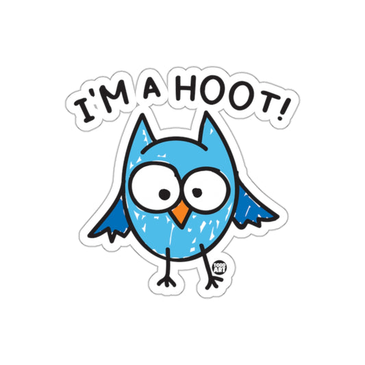 Fun Cartoon Owl With I'm A Hoot Saying Stickers