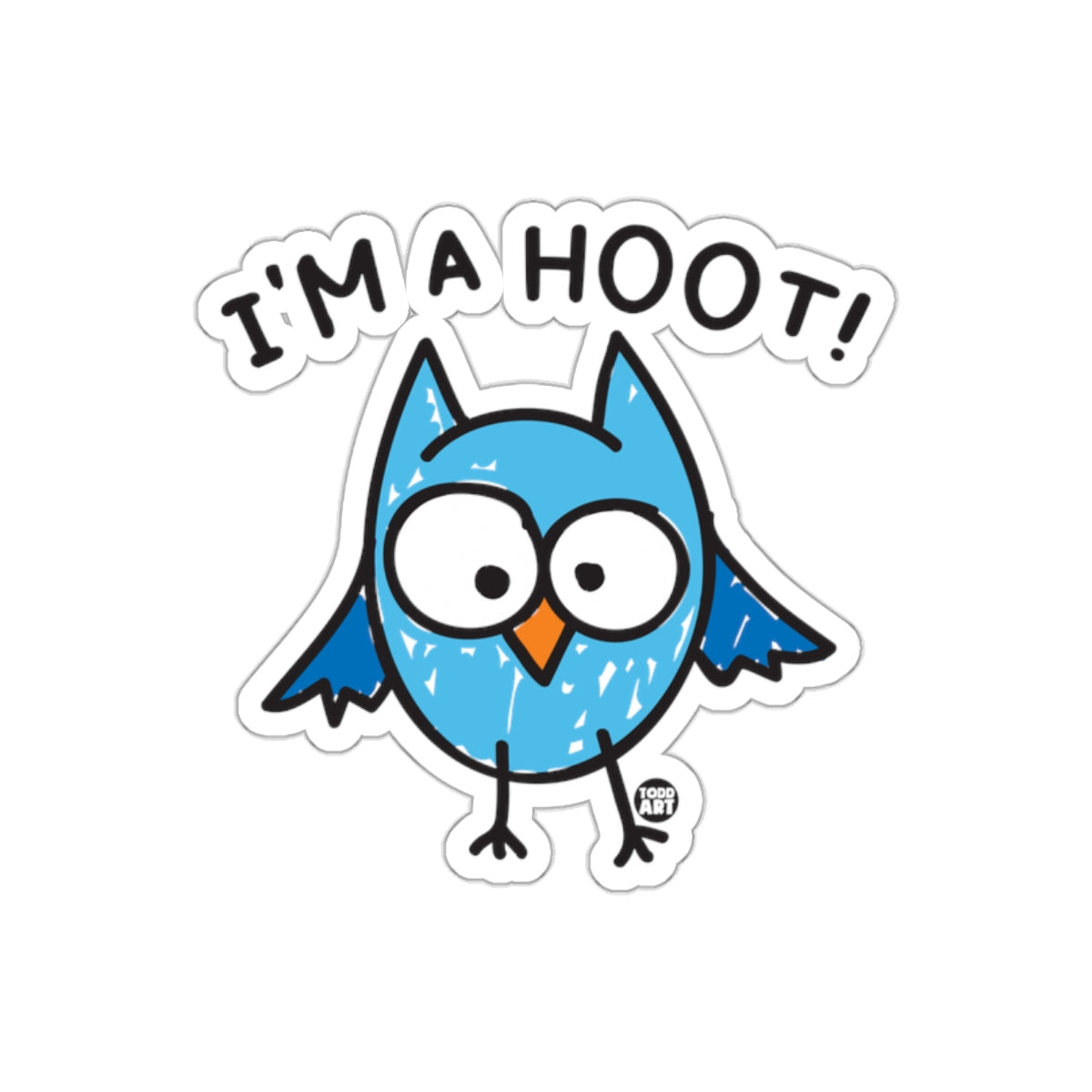 Fun Cartoon Owl With I'm A Hoot Saying sticker