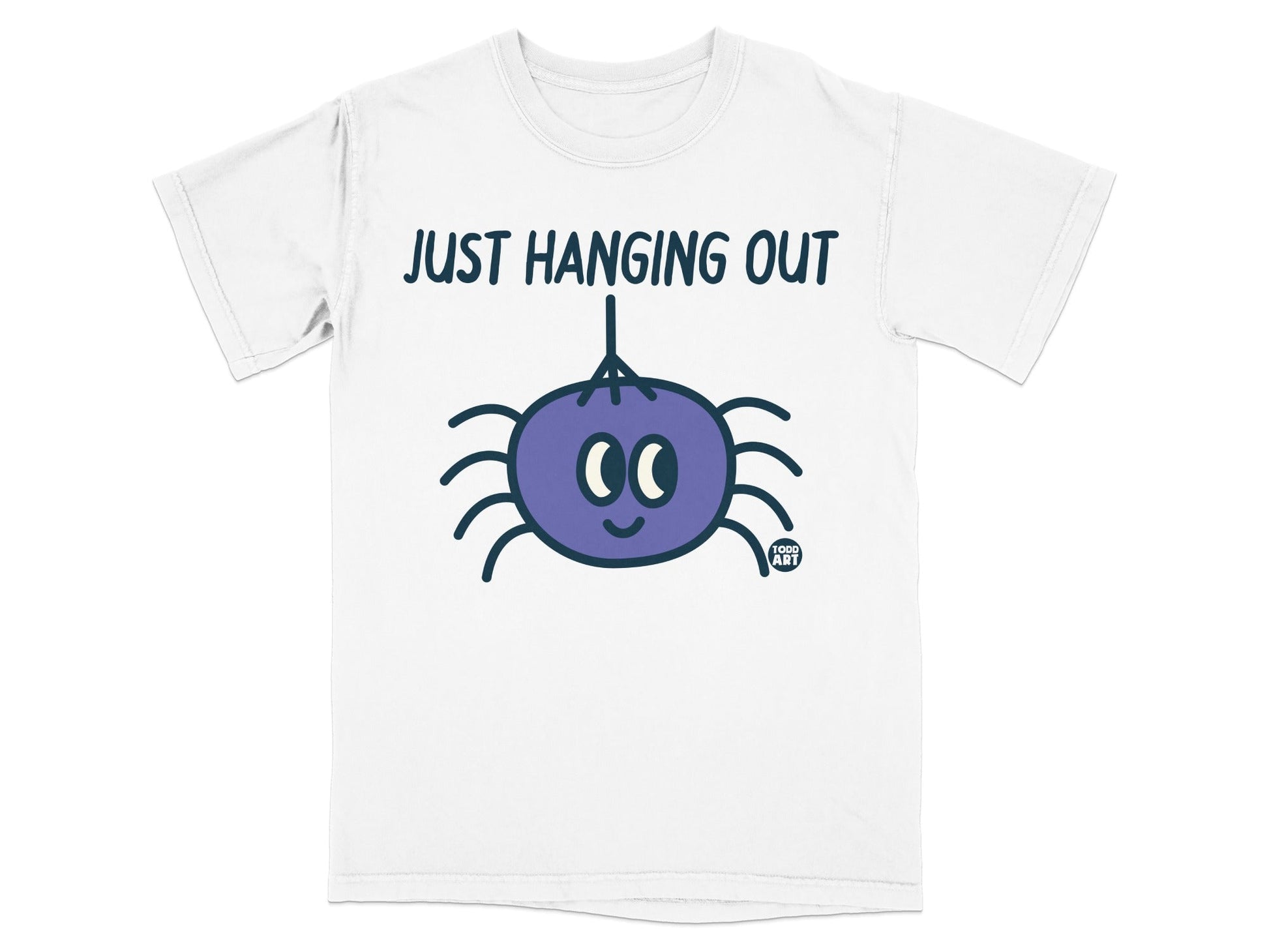Just Hanging Out Funny Cartoon Spider T-Shirt