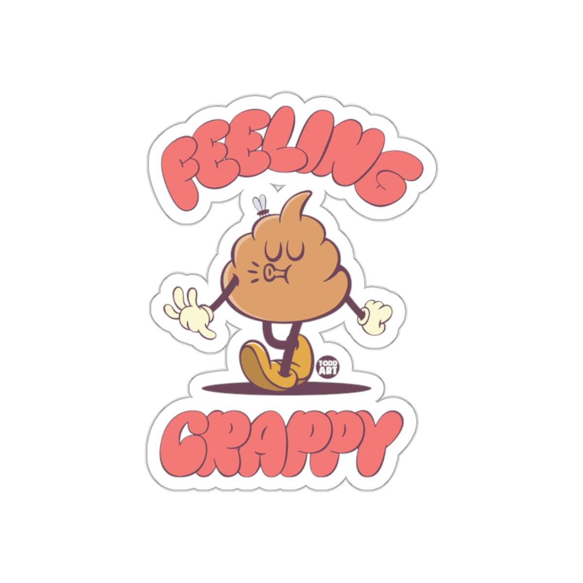 Feeling Crappy Cartoon Character Funny Situation Stickers