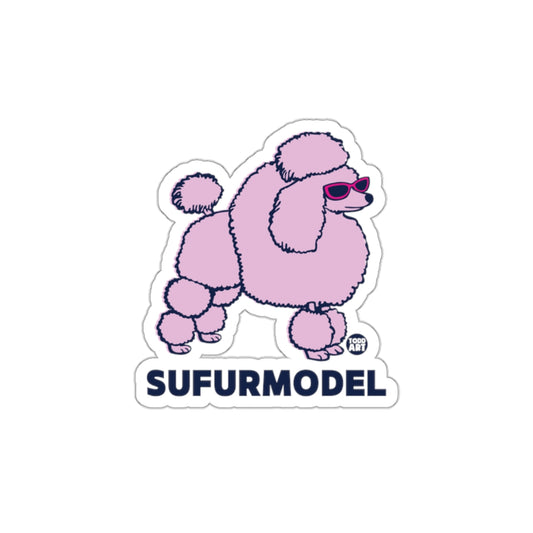 Cute Pink Poodle With Sunglasses SUFURMODEL Sticker