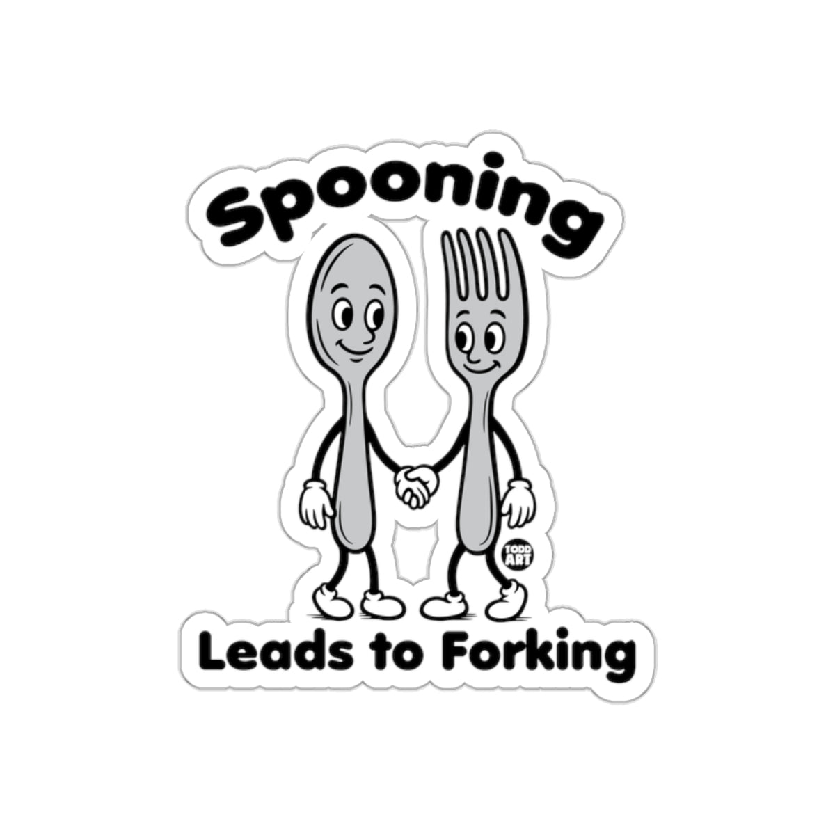 Spooning Leads to Forking Funny Sticker Graphic Decal