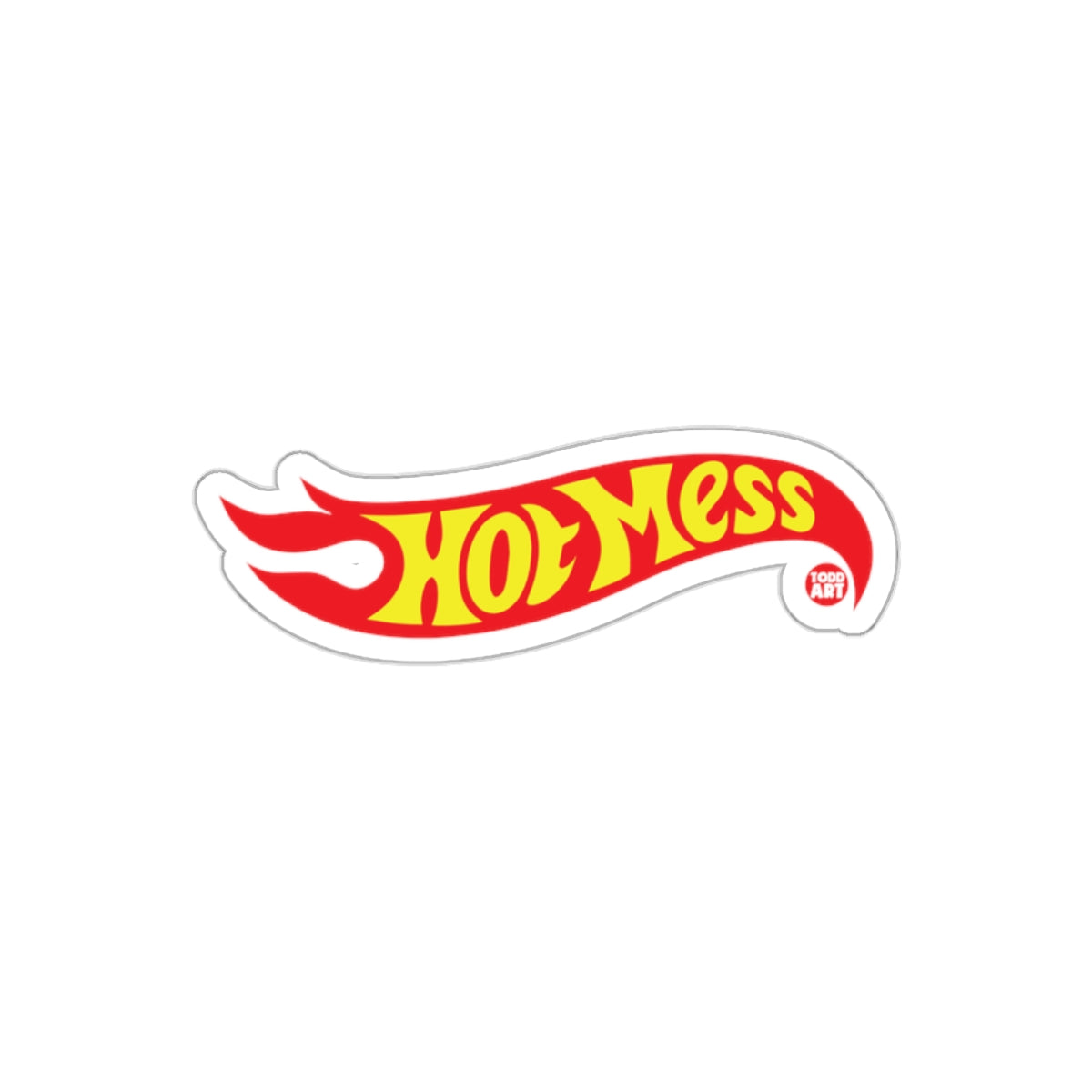 Hot Mess Flame Sticker - Bold Red and Yellow Decal