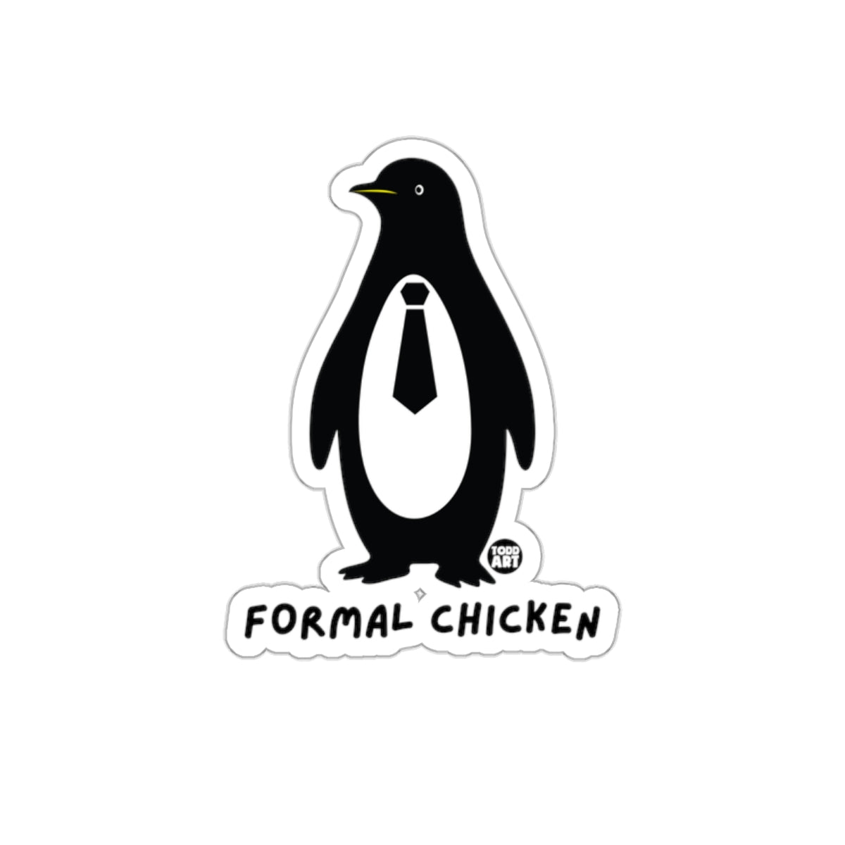 Formal Chicken Penguin Design With Tie Graphic Stickers