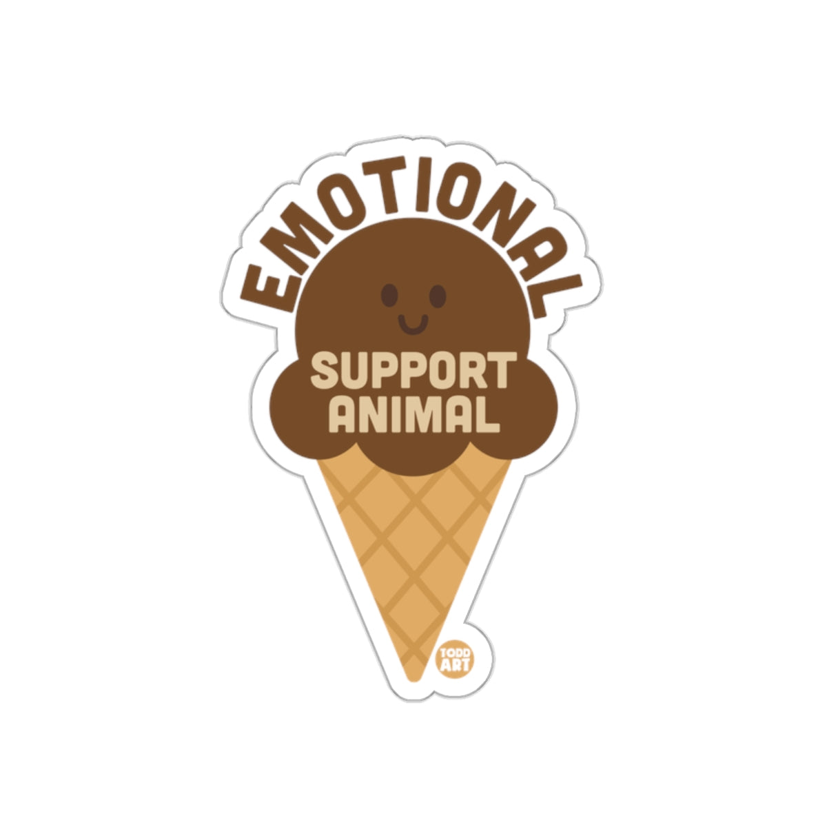 Emotional Support Animal Ice Cream Sticker