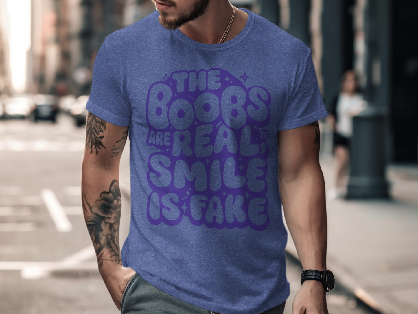 The Boobs Are Real Smile Is Fake Men's T-Shirt