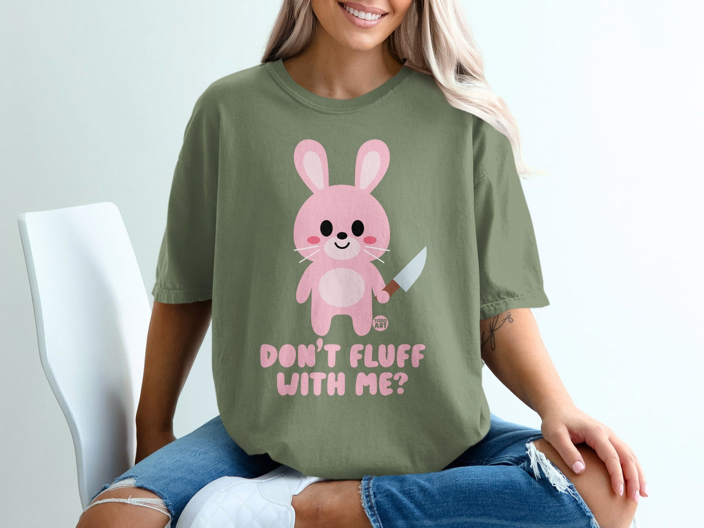 Don't Fluff With Me Bunny Graphic T-shirt