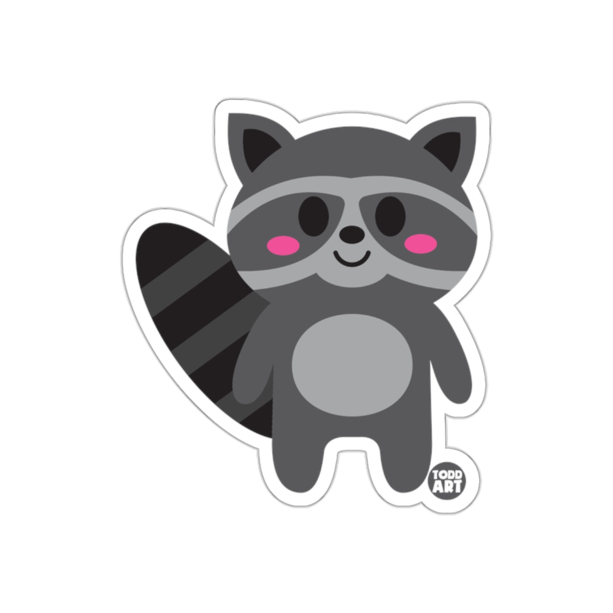 Cute Raccoon Illustration Sticker for Kids and Adults