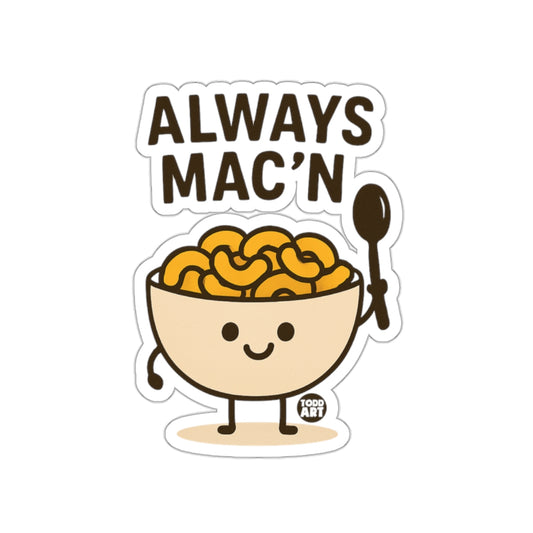 Always Mac'N Adorable Cartoon Macaroni Sticker