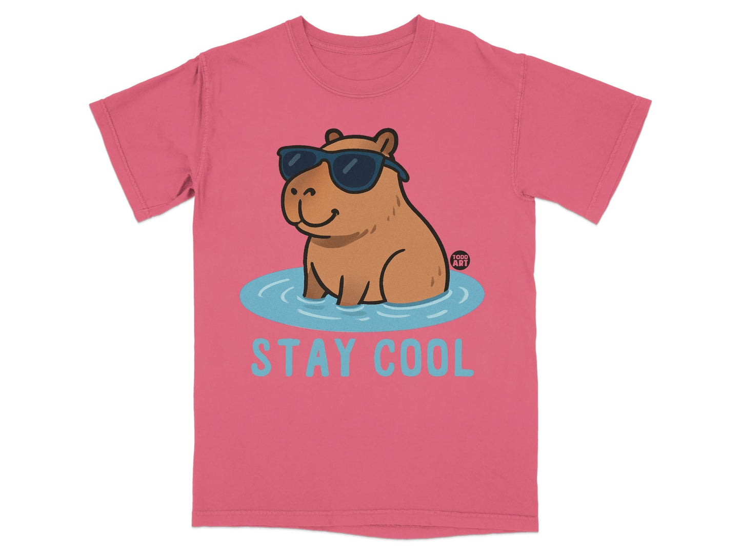 Stay Cool Hippo Illustration Fun T-Shirt Design