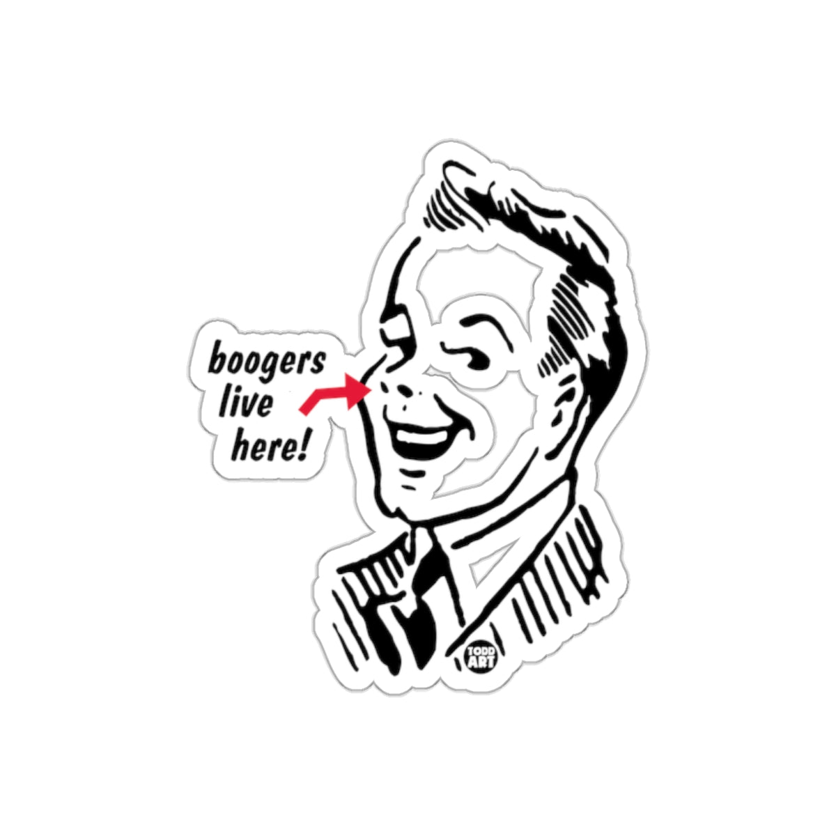 Retro Style Boogers Live Here Graphic Novelty Stickers