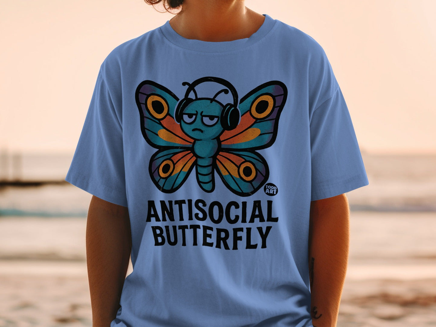 Antisocial Butterfly Headphones Graphic Tee Product