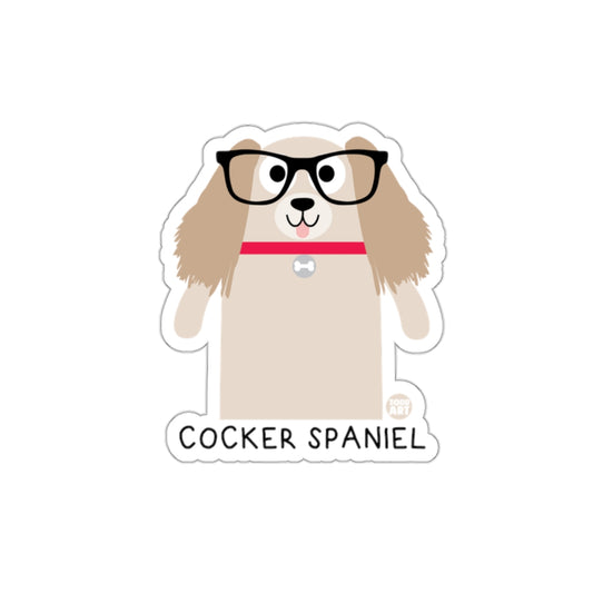 Cute Glasses Wearing Cocker Spaniel Dog Sticker