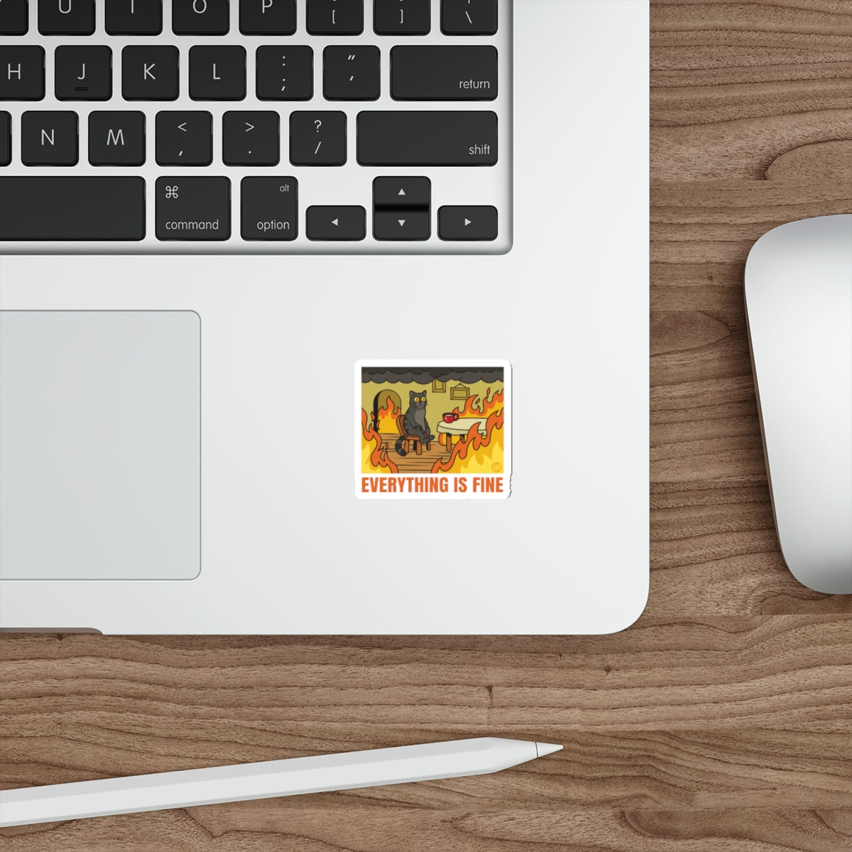 This is Fine Meme Cat Surrounded by Flames Sticker