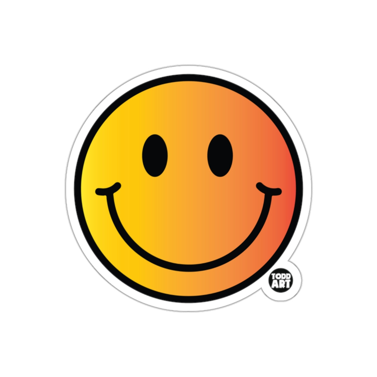 Todd Art Gradient Smiley Face Sticker for Laptops and More