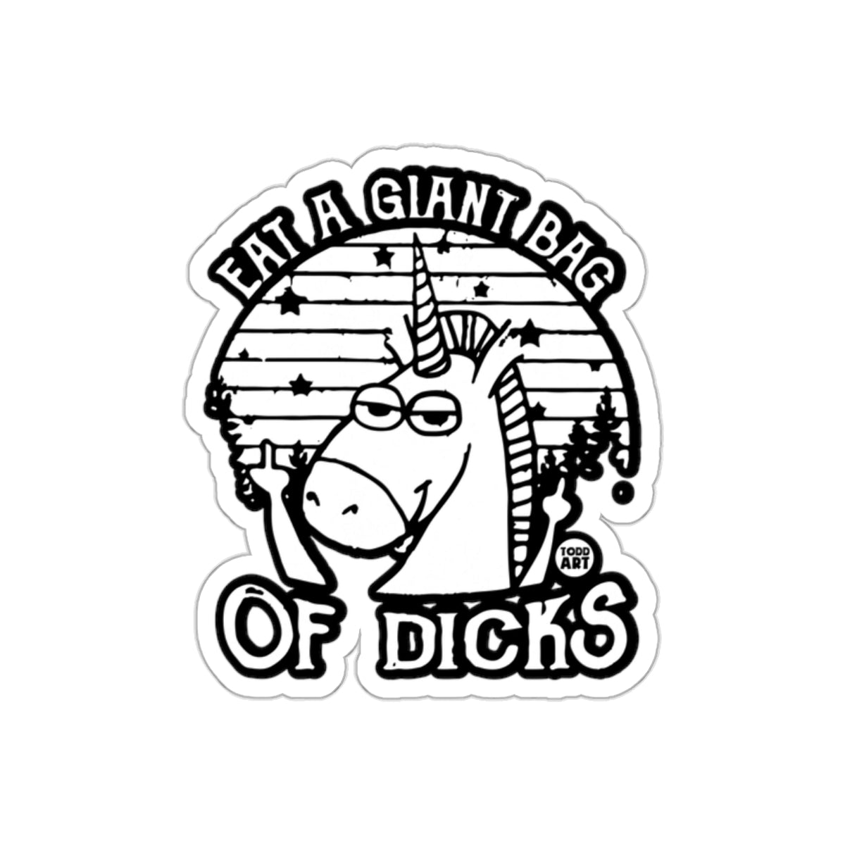 Eat a Giant Bag of Dicks Unicorn Sticker