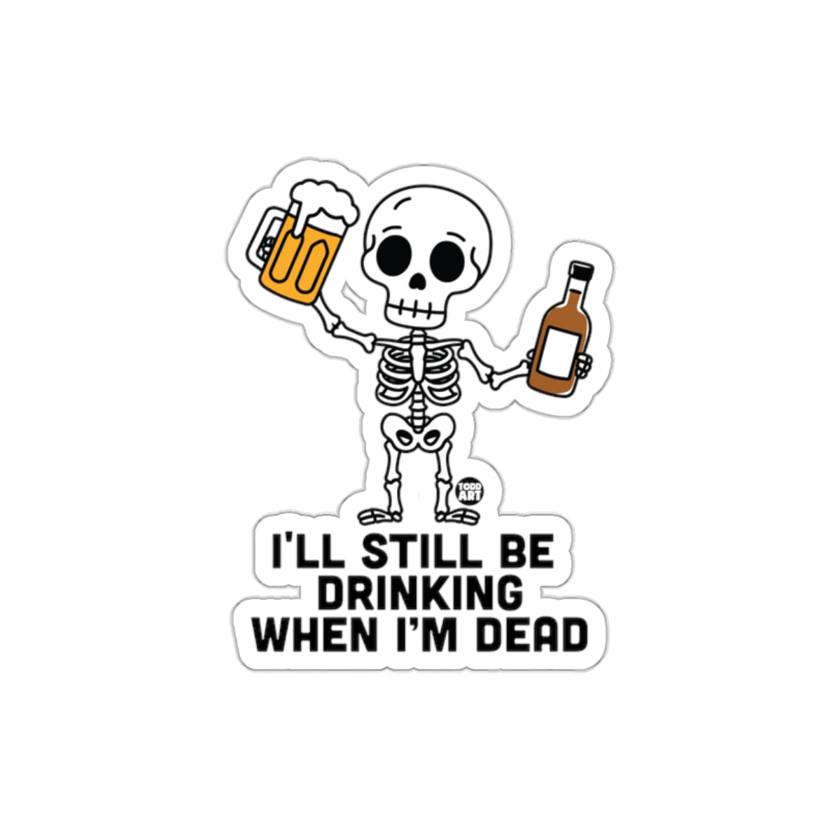Funny Skeleton Drinking Sticker Skeleton Party Decor