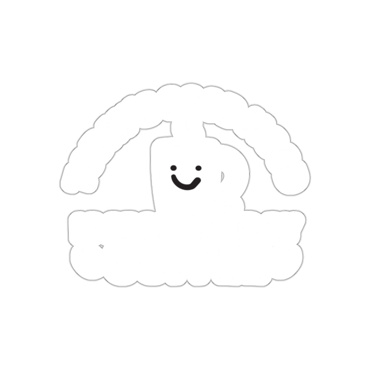 Happy Cloud Holding Coffee Decorative Sticker