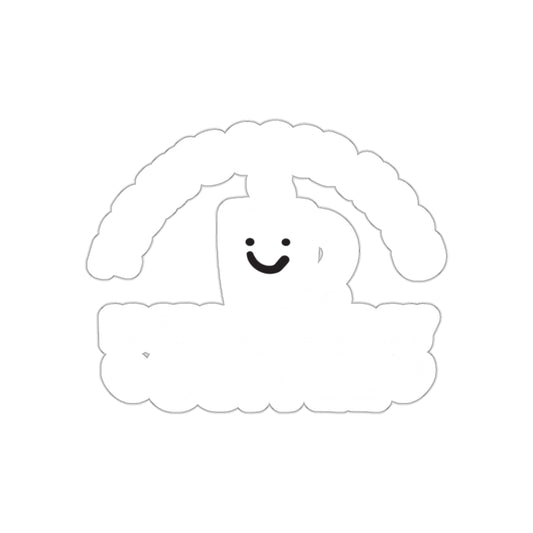 Happy Cloud Holding Coffee Decorative Sticker