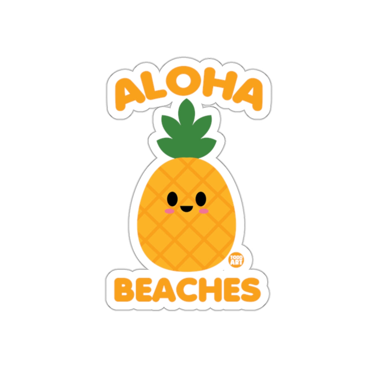 Aloha Beaches Pineapple Character Design Sticker