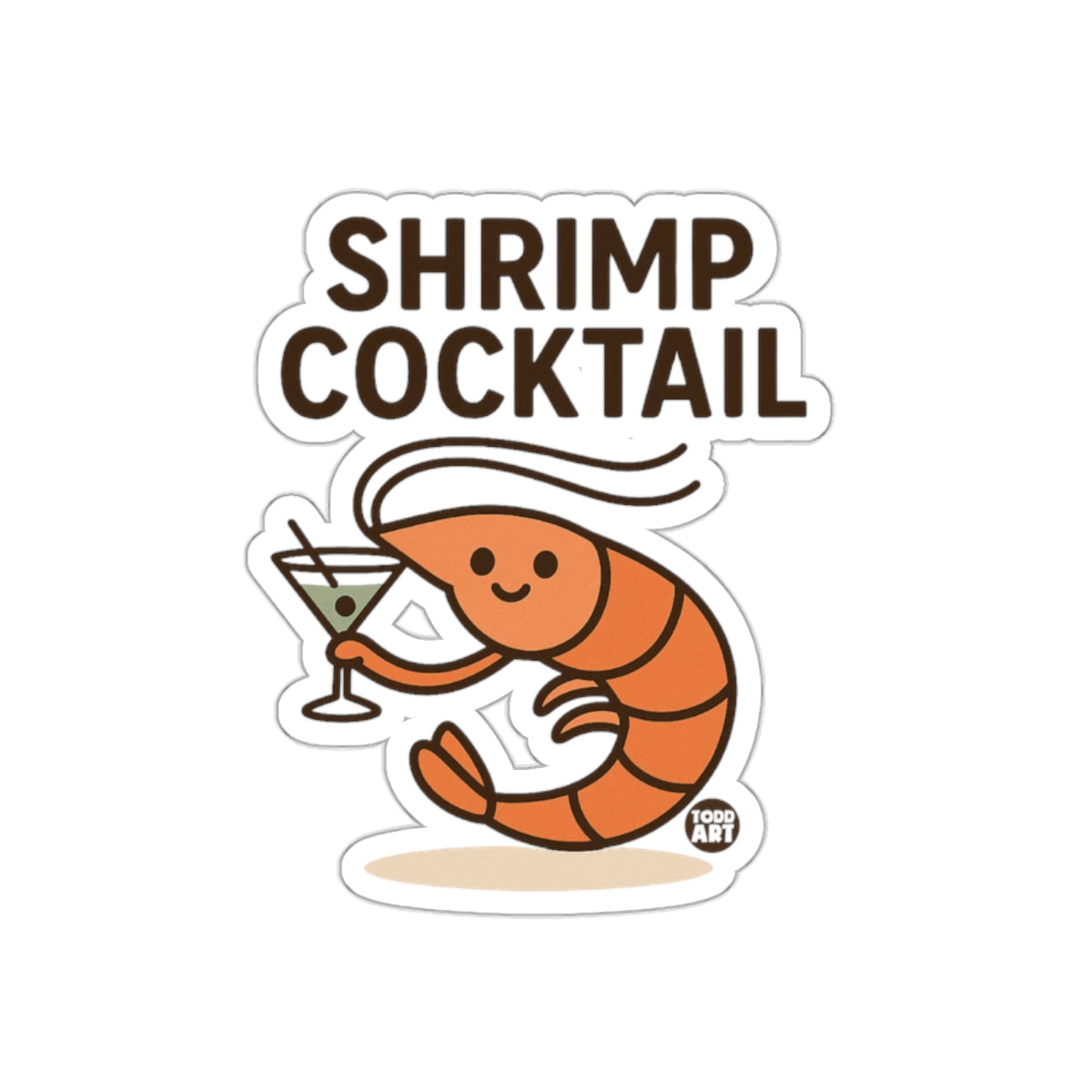 Shrimp Cocktail Cartoon Illustration Sticker