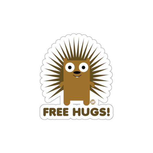 Cute Porcupine Cartoon Free Hugs Sticker Product